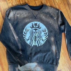 Customized Starbucks skeleton sweatshirt